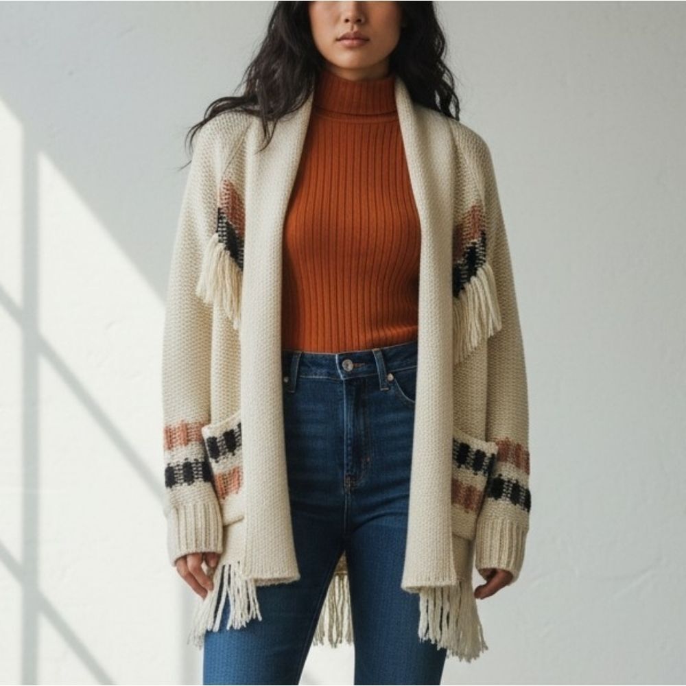 Billabong Tassled Soft Knit Cardigan Sweater